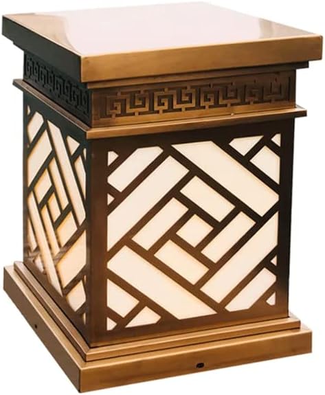 New Chinese Style Column Head Lamp, Stainless Steel Waterproof IP65Pillar Lights, Porch Courtyard Landscape Light, Villa Terrace Decoration Lighting Fixtures