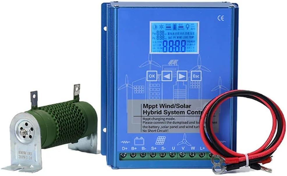 12v,HYZHANHONG 15000W-24V MPPT Wind Solar Hybrid Controller Kit ,with Resistor Intelligent Boost Charging Photovoltaic Wind Turbine Controller,for Wind Turbine