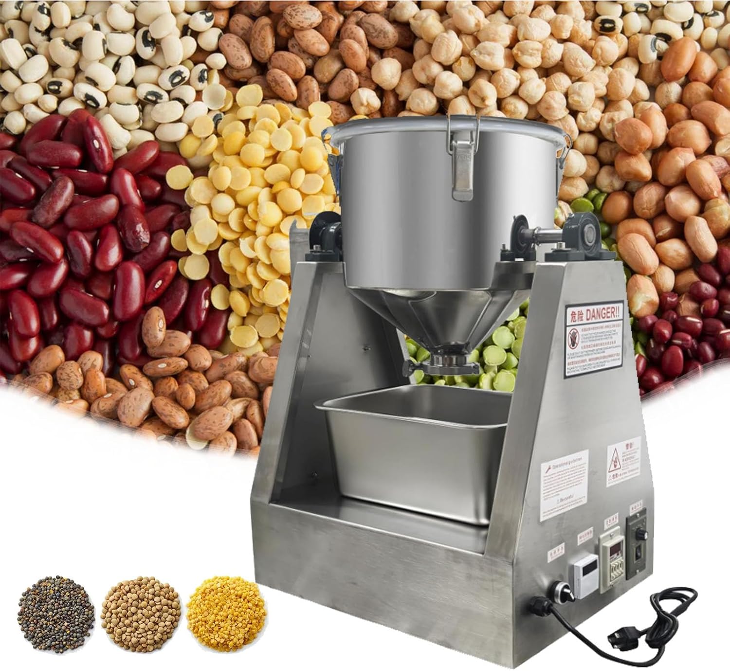 Industrial Mixer Machine Particle Blender, Lab Dry Powder Mixer, Laboratory Mixing Equipment, Stainless Steel Material for Dry Grain Particle Granula Food Ch-emical(40L)