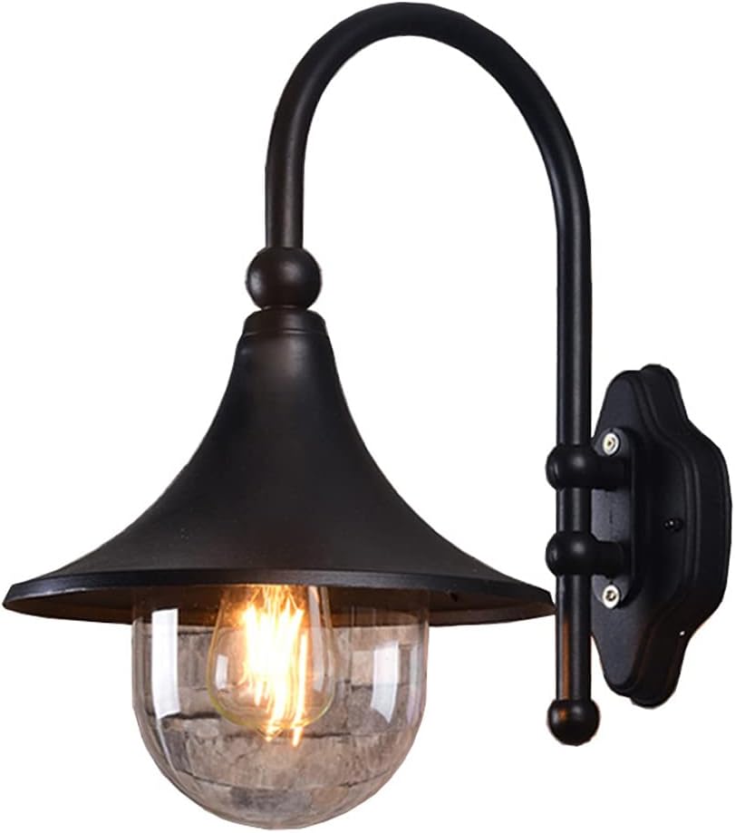 Waterproof Wall Lamp Homestay Courtyard Wall Light Bar Balcony Outdoor Wall Sconces with Acrylic Shading Bell Mouth Shape Outdoor Lighting Villa Garden Wall Lantern