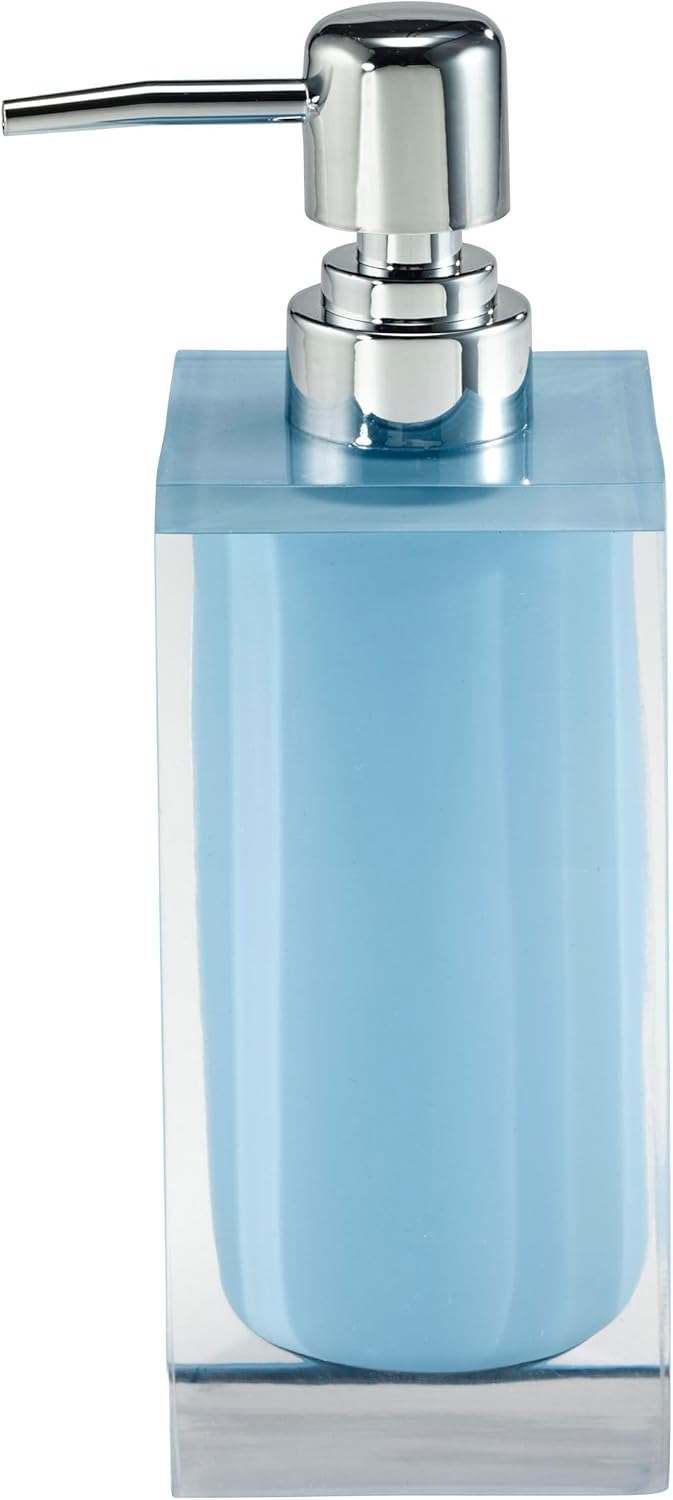 Izod - Bathroom Set, 3pc Countertop Accessories, Vanity Tray, Covered Jar & Lotion Pump, Modern Home Decor, Dorm Room Essentials (Marina Collection, Blue)