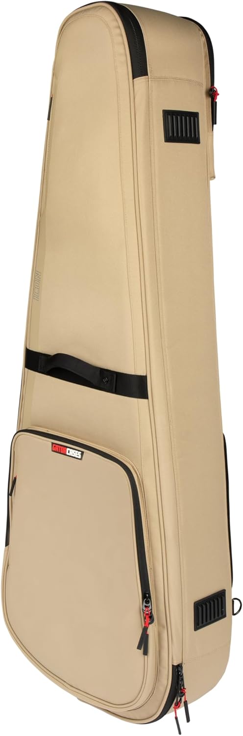 Gator Cases ICON Series Premium Weather Resistant Gig Bag for Acoustic Guitars with TSA Luggage Lock-Friendly Zipper Pulls; Khaki (G-ICONDREAD-KHK)