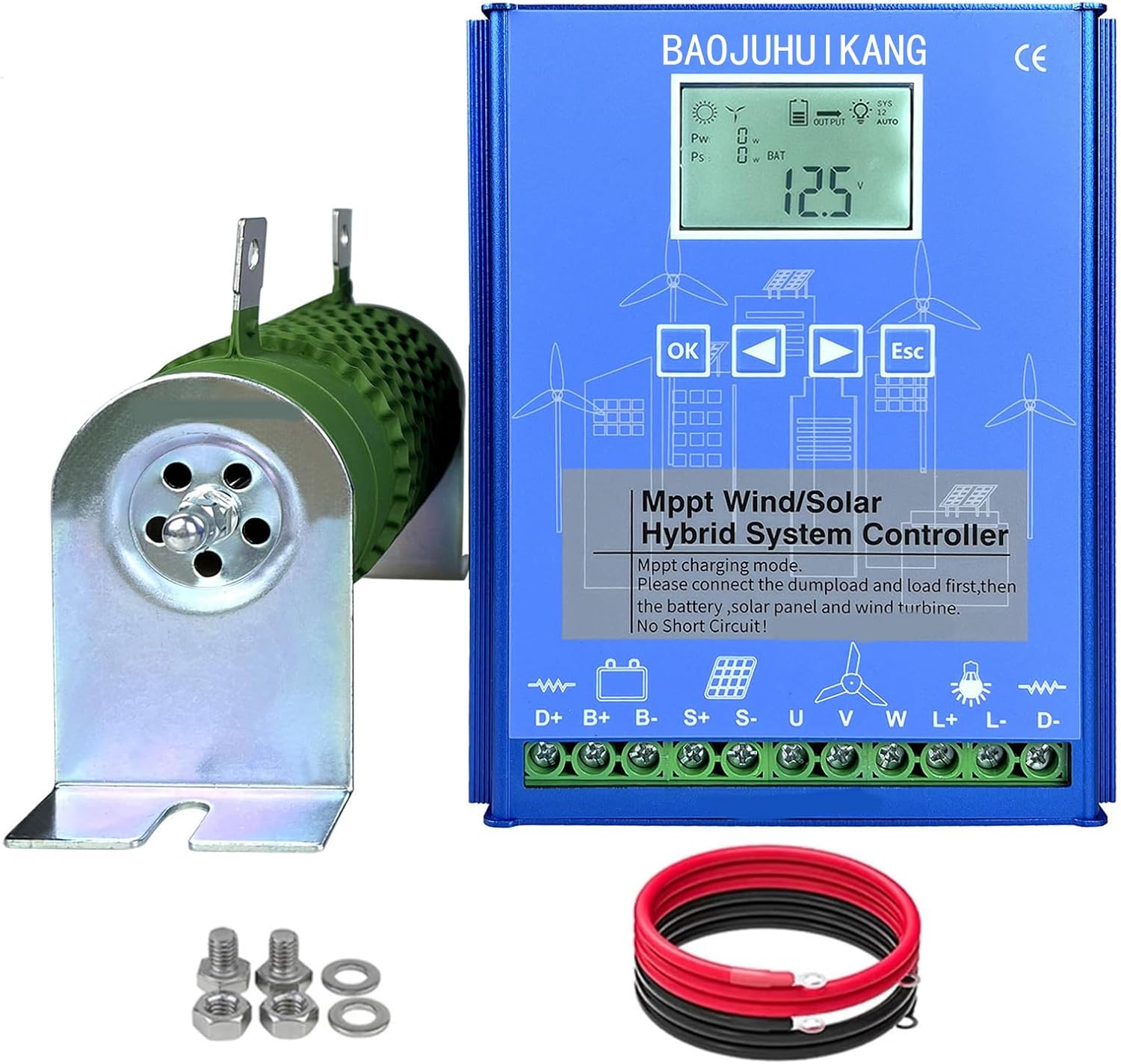 220v,MPPT Wind Solar Hybrid Controller Regulator Auto Match 12V 24V 48V 220V Wind Turbine Battery Charger,for Off Grid Wind Solar Hybrid System(6000W-9000W)