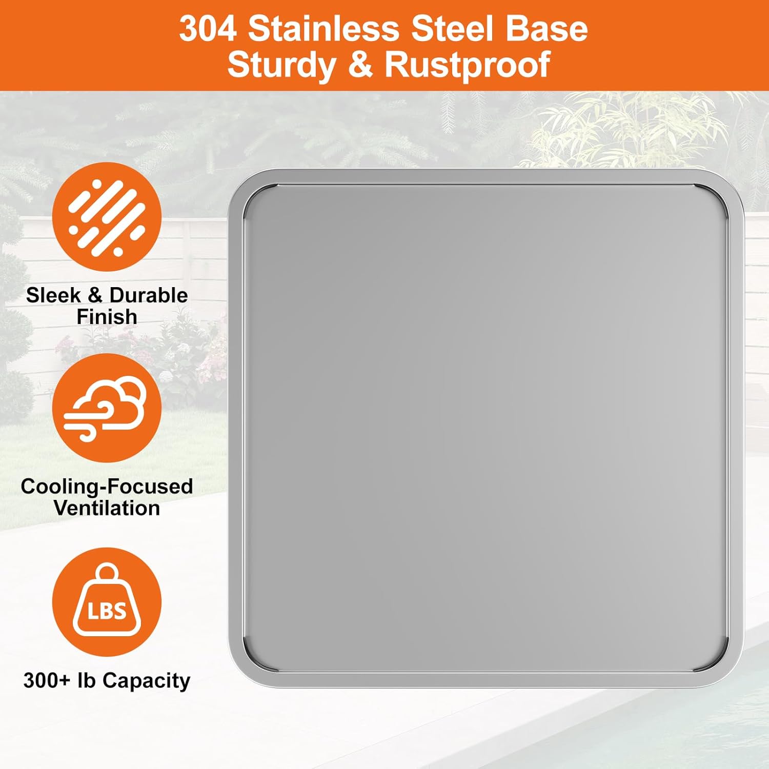 Compatible for Breeo Fire Pit X24 (25.6 Inch) - Fire Pit Base for Lawn & Deck Protection,Stainless Steel Metal Base,Heat Protection & Airflow,Fire Pit mat,Accessory for Outside & Indoor,for Solo Stove