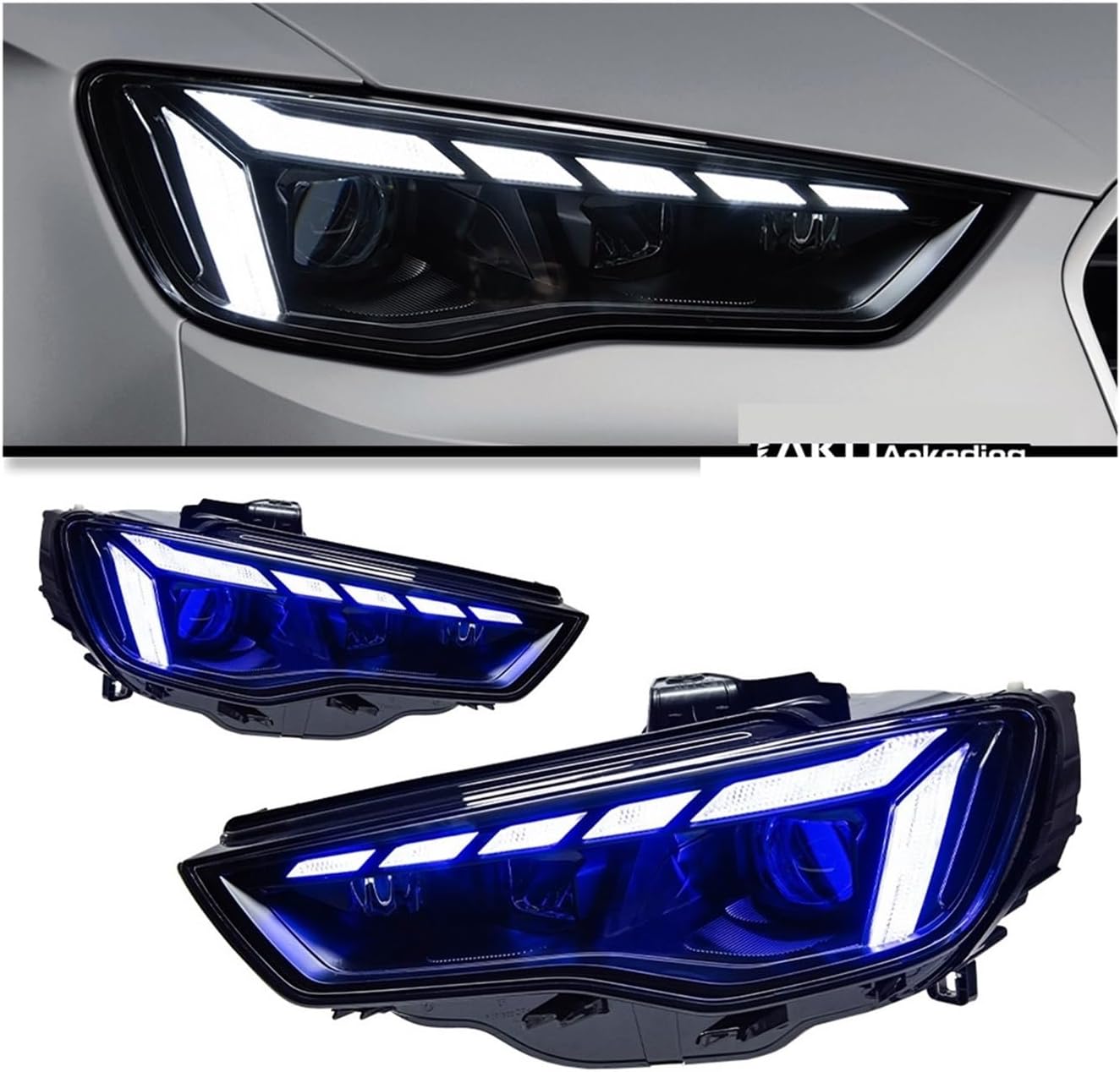 Car Lights Compatible For Audi A3 8V Sedan Sportback 2013-2016 S3 LED Auto Headlight Assembly Upgrade A5 Design LHD RHD Tool Accessories(Halogen,LHD)