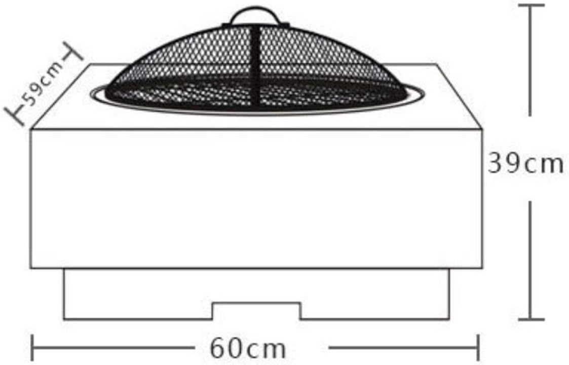 Large Retro Fire Pit,Gray Cast Iron Brazier Heater,Multifunctional Camping Bowl BBQ,for Backyard,Camping,Picnic,Bonfire,Garden