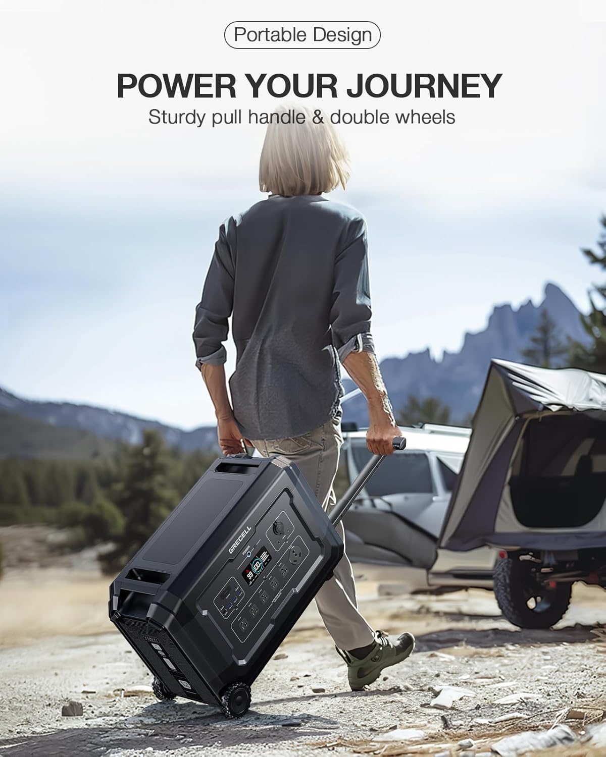 GRECELL-4000W Portable Power Station, 5040Wh Solar Generator with LiFePO4 Battery, 6 AC Outlets (7000W Peak), 1.5H Fast Charge, Expandable Emergency Power for Power Outage, RV Camping & Off-grid Use