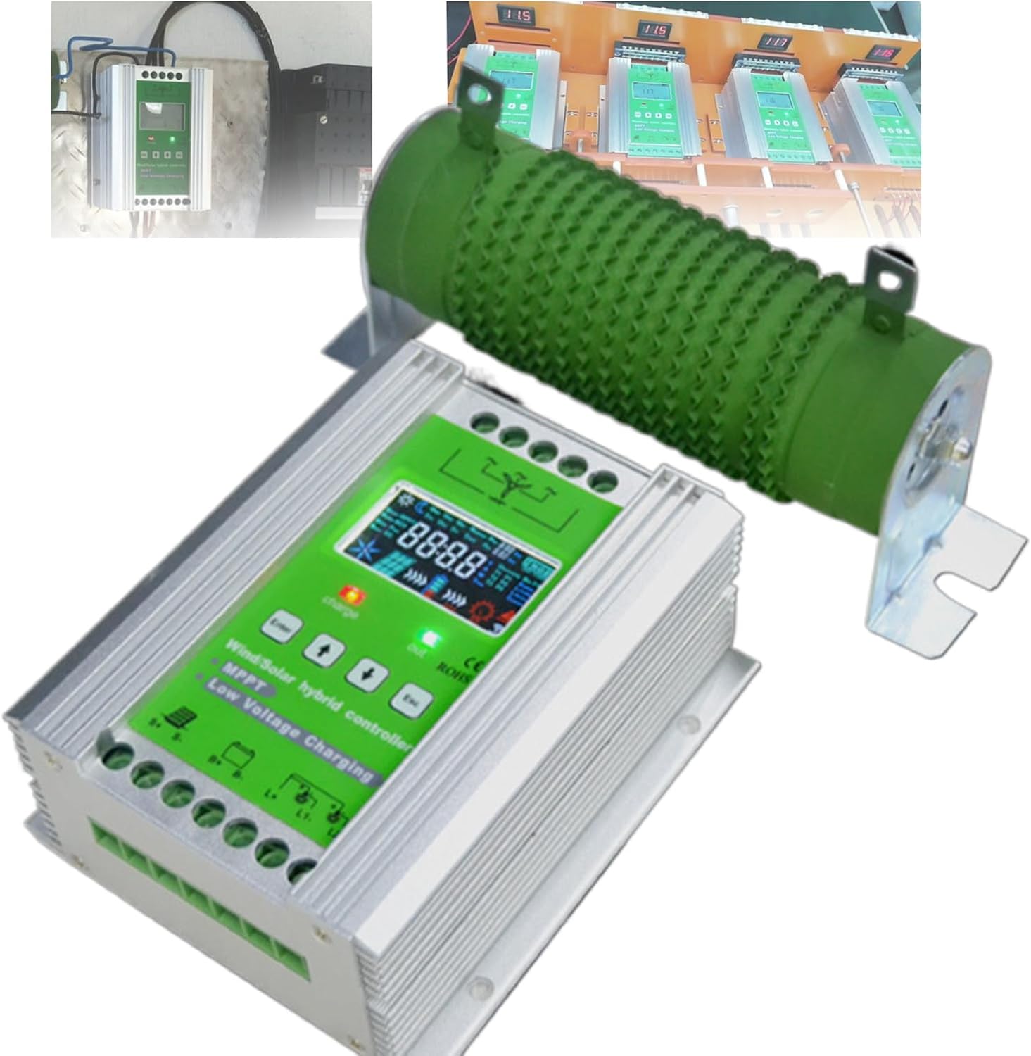 6000W Wind Solar Hybrid System with MPPT Charge Controller, 1000W Wind Turbine Generator & 1500W Solar Panel, Auto Regulator for 12V/24V/48V Systems, Efficient Energy Solution