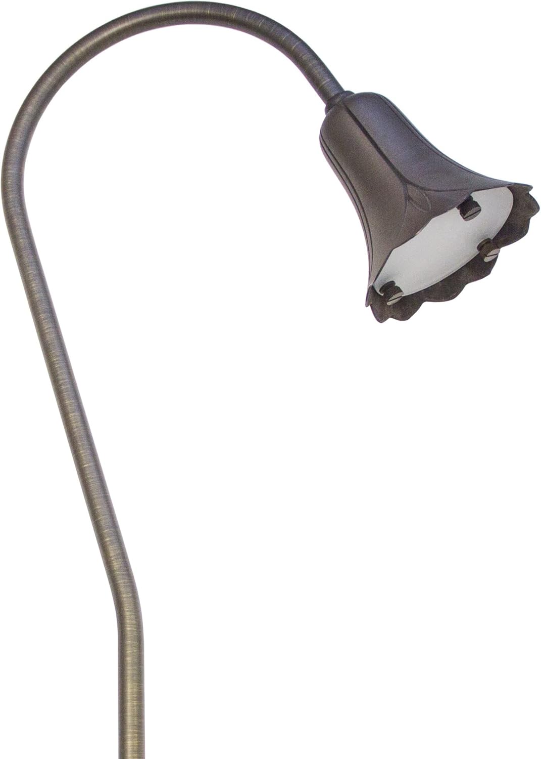 Light to Form® | Brass Tulip Pathway Light 3W | 12V | GU5.3 Base | 2700K LED | 275 Lumens | Frosted Lens | Antique Brass Finish | Outdoor Landscape Lighting Fixture with Stake | Bulb Included