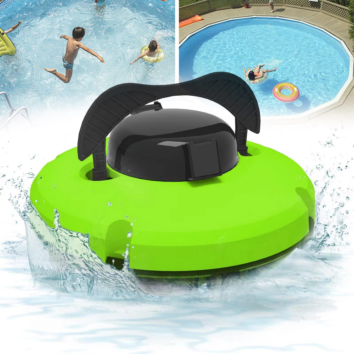 Cordless Pool Vacuum Cleaner Lasts 120 Mins,Pool Cleaning Robot Fully Automatic Pool Vacuum Cleaner with Dual-Motor, Self-Parking,Green