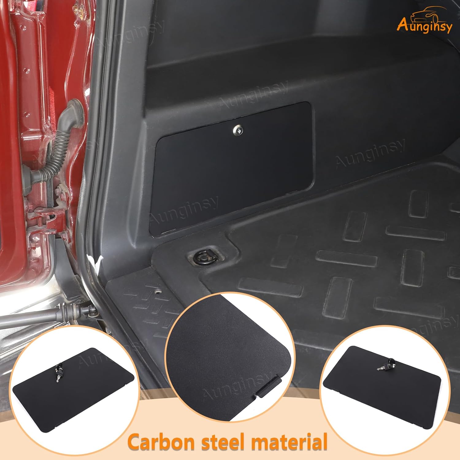 Aunginsy Trunk Storage Safe Box Panel Compatible with Toyota FJ Cruiser 2007-2021 Trunk Security Lockbox Cover Trunk Left Side Inserts Hidden Storage Box Lockbox Panel Cover with 2 Keys Accessories