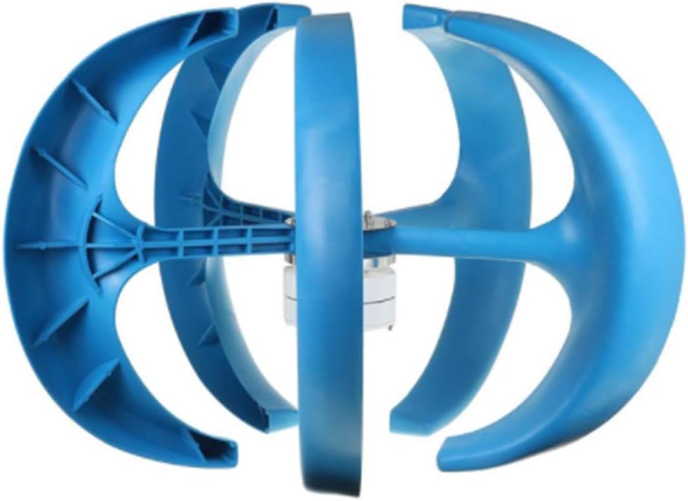 9000W 24V Vertical Axis Wind Turbines Generator 5 Blades Lantern Motor Kit Windmill Energy Charge Turbines for Home Camping,Blue,24v