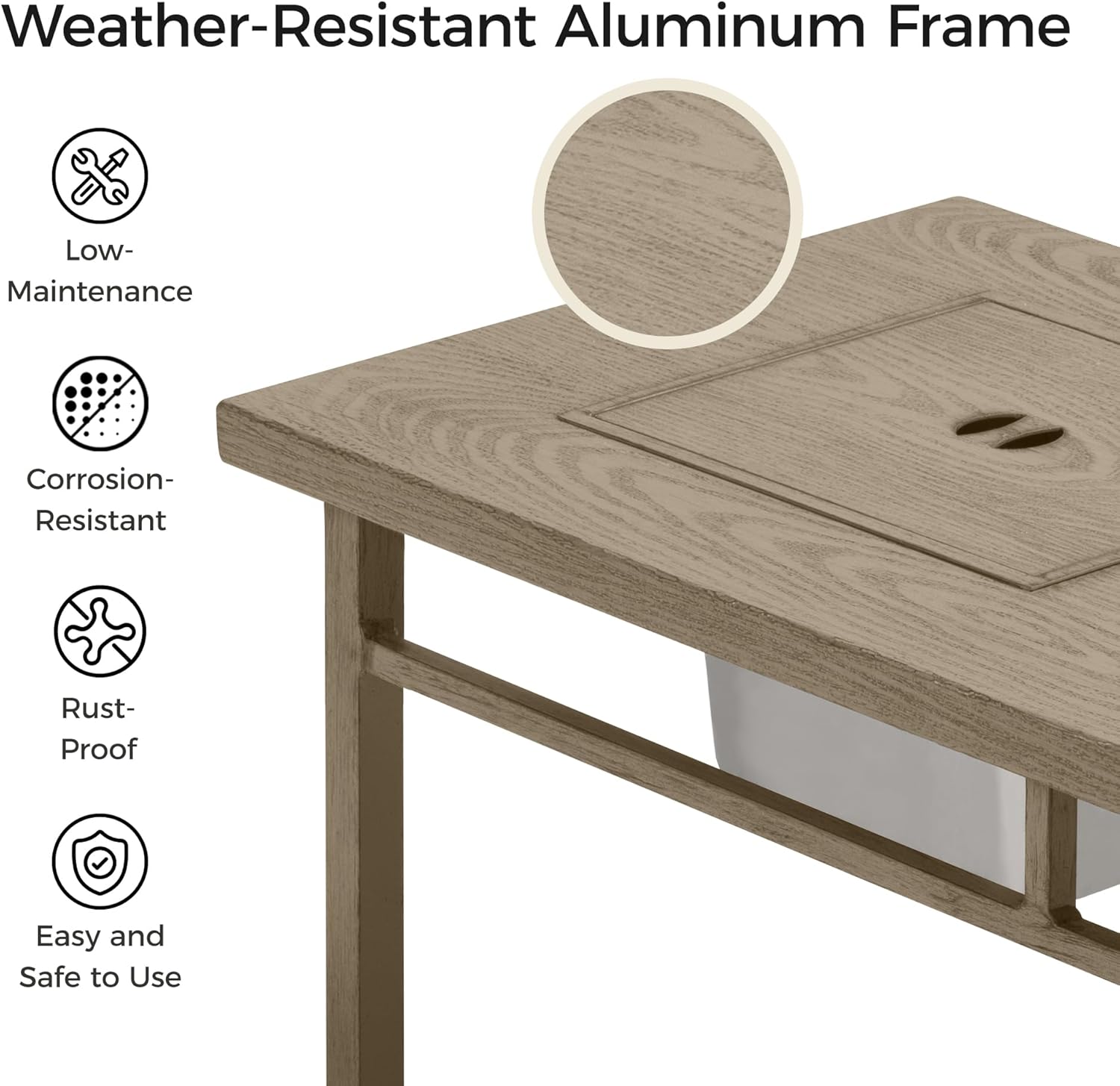 Green4ever Aluminum Propane Fire Pit Table, 47