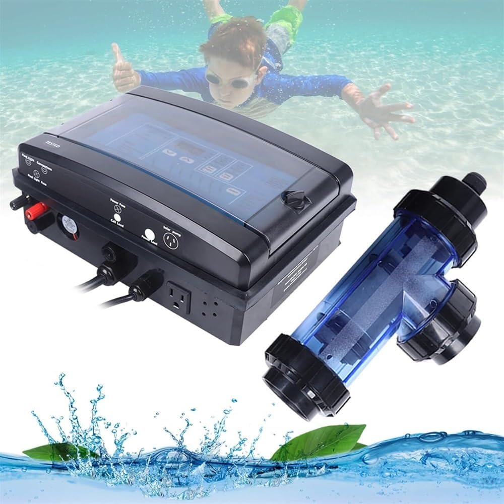 Pool Saltwater Chlorinator, 15/20/30/50 g/h Automatic Cleaning Salt Water Pool Chlorine Generator System, Chlorine Generator Chlorinator, 10-40℃ Water Temperature Protection,50g/h ( Size : 50g/h )
