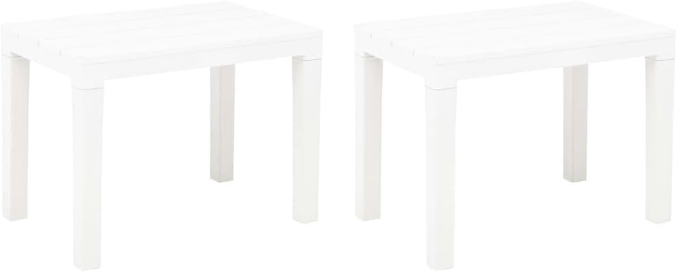 Patio Benches 2 pcs White Plastic,Patio Bench Set of 2 | WeatherResistant & Durable Plastic Outdoor Bench Patio Furniture, Patio Benches
