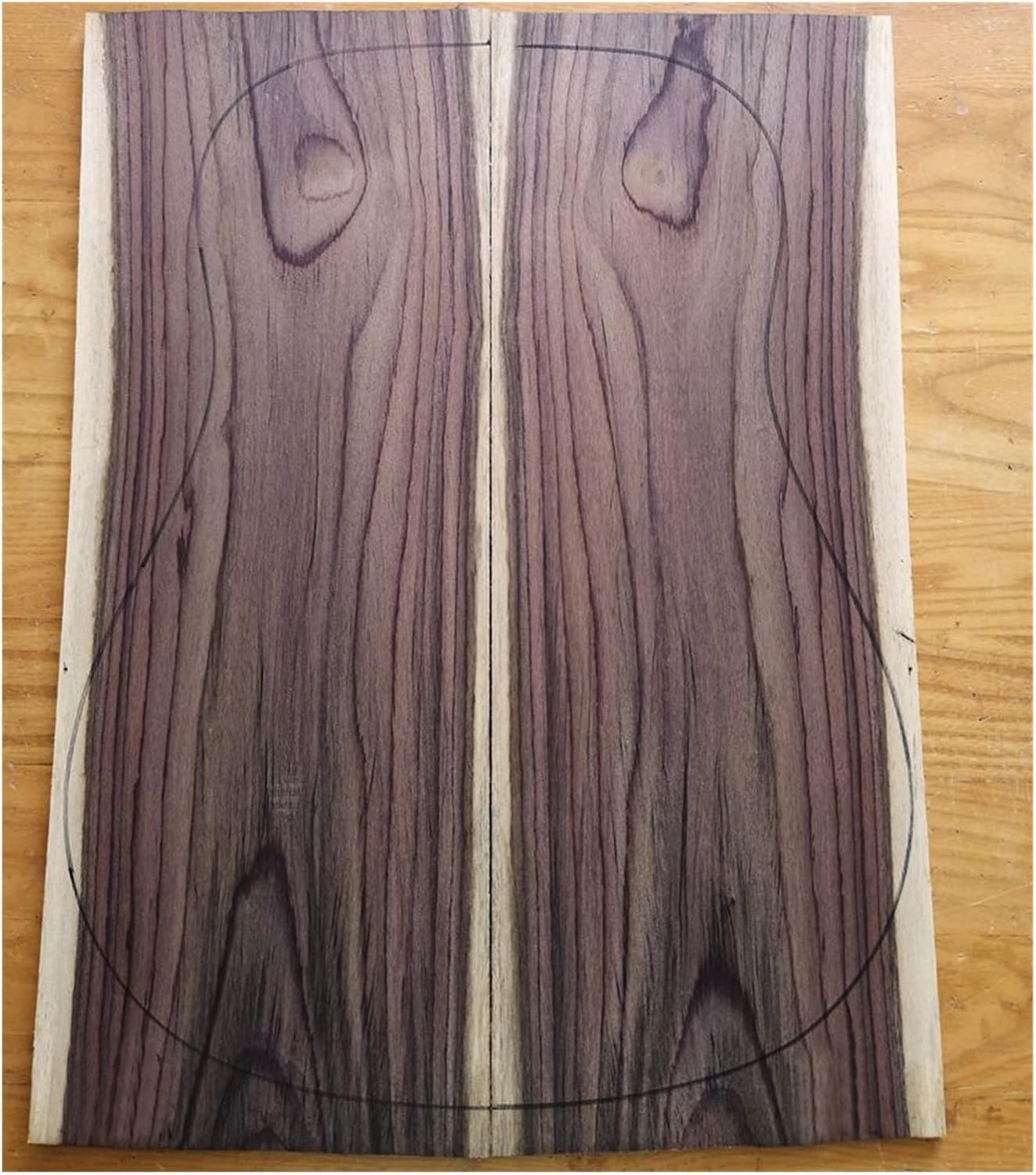 FLFL Pattern White Edge Stripe Rosewood Back and Side Panel Special White Edge Guitar Back and Side Panel Unfinished Guitar Kit (Color : 1)