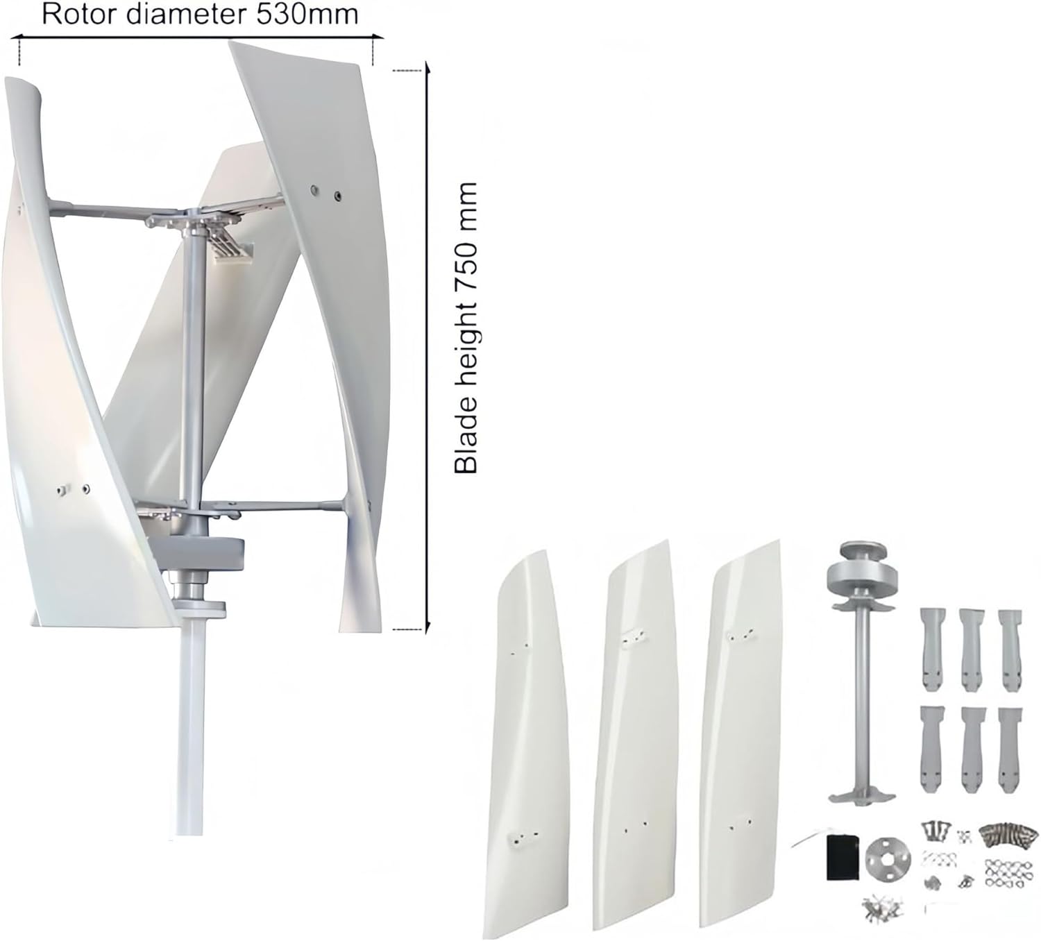 Vertical Wind Generator Kit, Vertical Magnetic Levitation Wind Turbine with 3 Blade and Controller, High Wind Energy Utilization and Strong Wind Resistance Suitable for Courtyards Factories