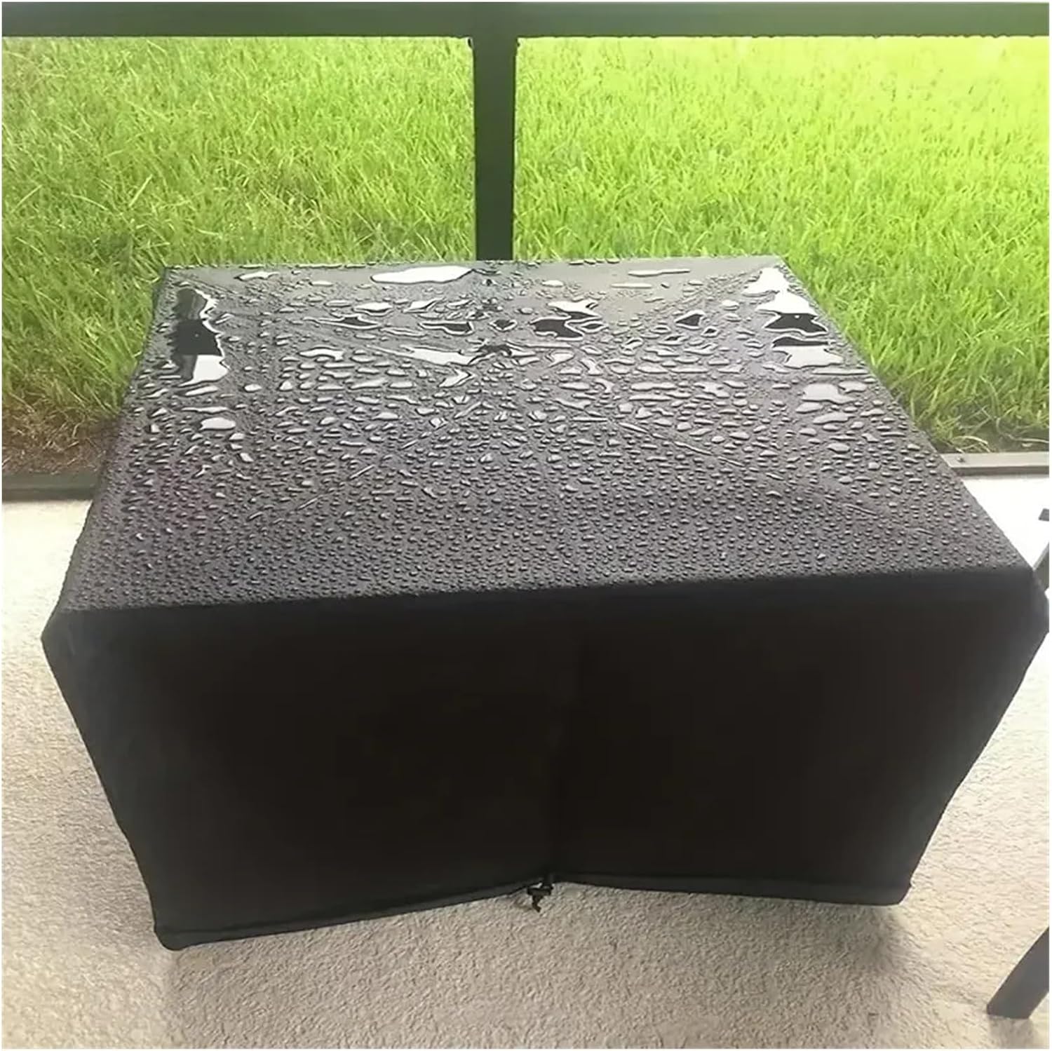 Furniture Cover Waterproof BBQ Accessories Fire Pit Cover Square 210T Waterproof Square Patio Fire Pit Table Cover