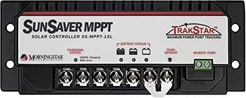 Morningstar SunSaver MPPT 15A Solar Charge Controller (SS-MPPT-15L) for 12/24V Batteries with Ethernet MeterBus Converter (EMC-1)