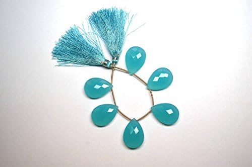 a3 matched pairs 18x25mm aqua blue chalcedony quartz microfaceted elongated pear drops briolette beads-pair beads