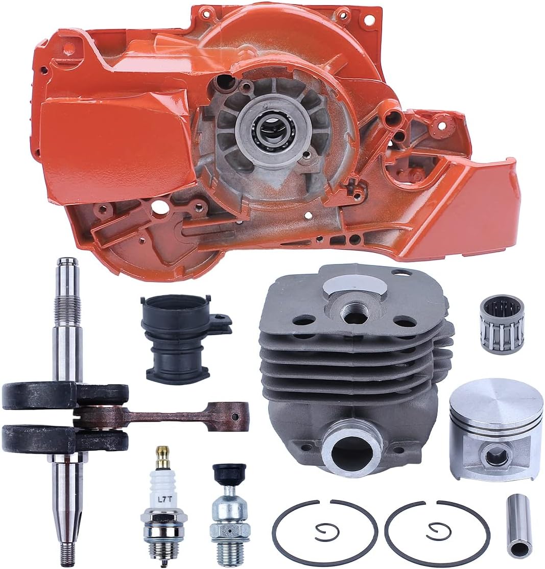Fricgore Spare Parts for Crankcase Crankshaft 50mm Cylinder Kit for Husquarna 362 365 371 372 Chainsaw Piston Rings Needle Bearing Spark Plug Parts