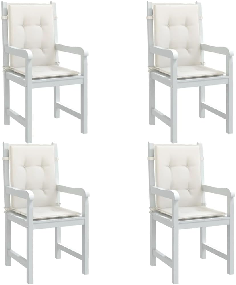 Lowback Chair Cushions 4 pcs Melange Cream 39.4