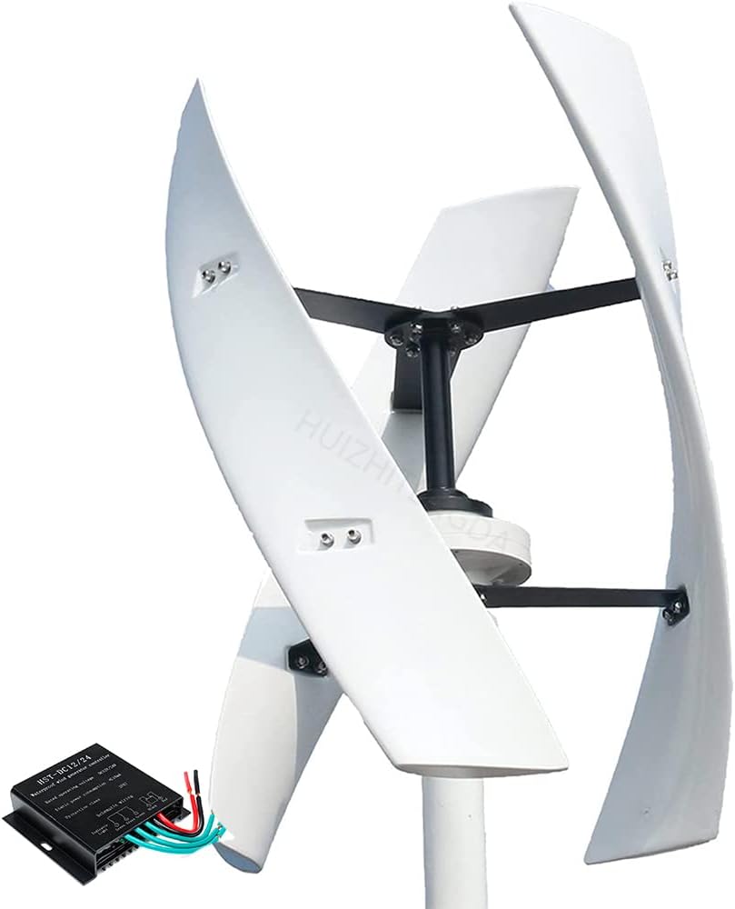 2000W No Noise Vertical Axis Wind Turbine Generator Kit,12V 24V 48V with MPPT Controller Magnetic Levitation Wind Turbine for Homes Energy Supplementation(White)