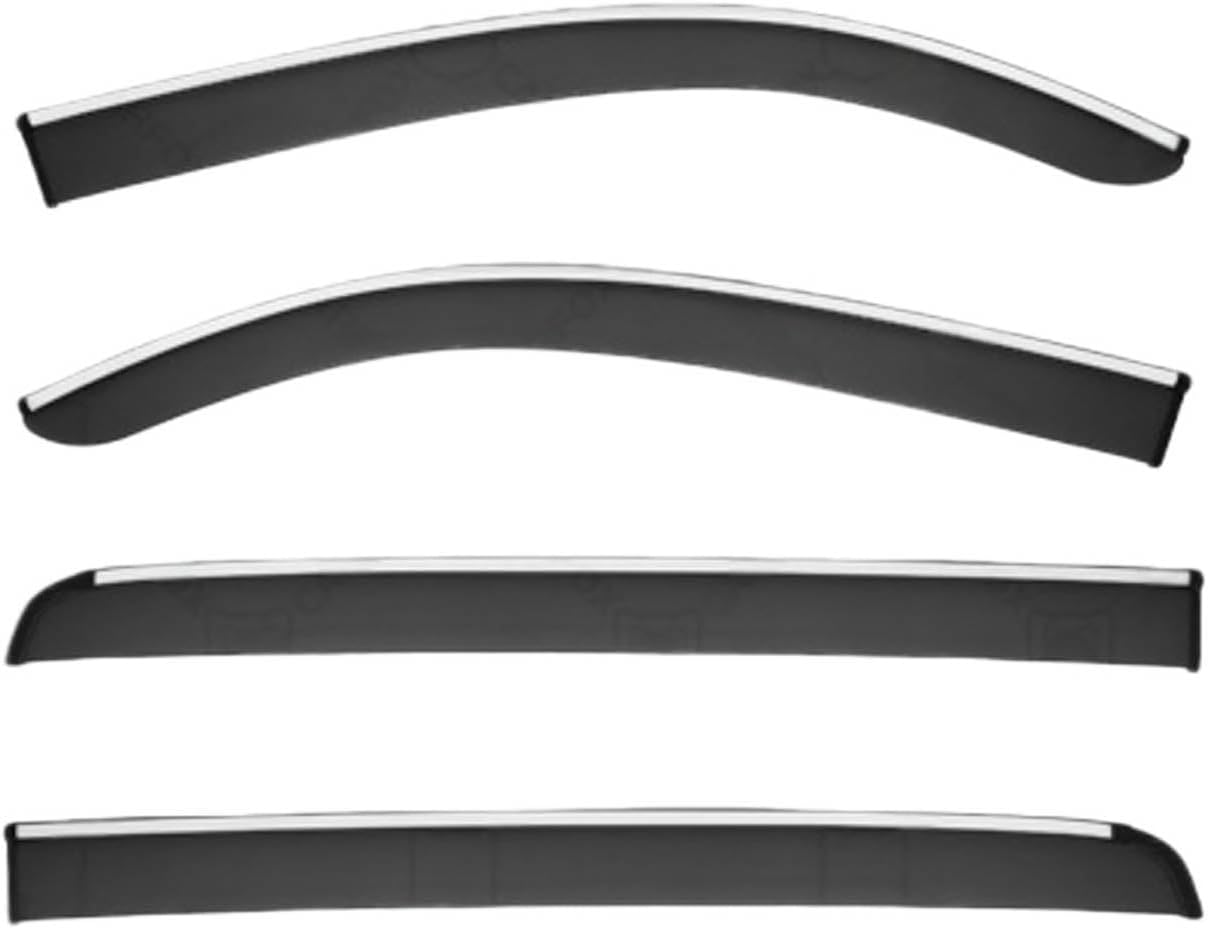 Window Deflectors for Toyota Tundra MK2-XK50 2007-2021, Sun Rain Guard Window Visors Vent Shades with Bright Stripes Car Accessories