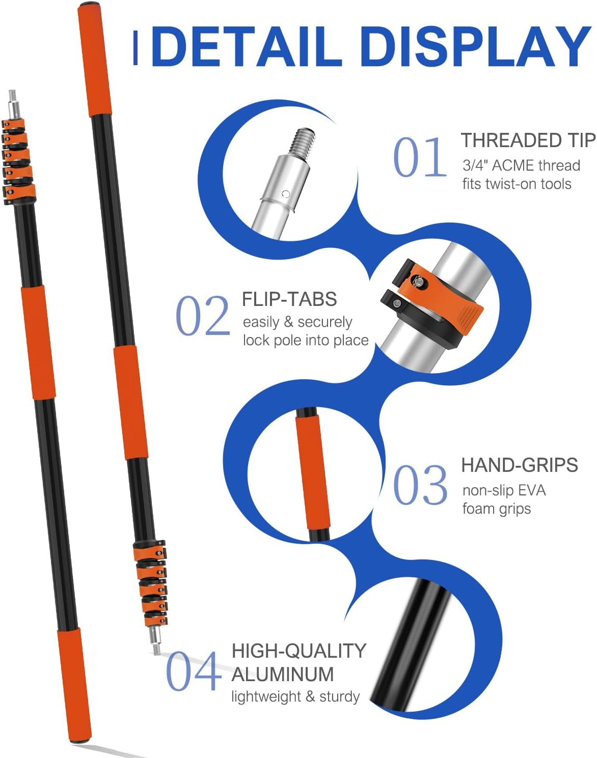 30Ft Reach Solar Panel Cleaning Brush Kit with 5-24ft Telescoping Pole, Water Fed Window Cleaner Tool with 20