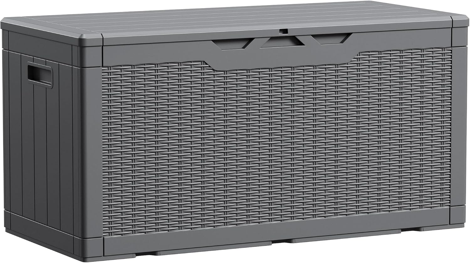 Devoko 100 Gallon Waterproof Large Resin Deck Box Indoor Outdoor Lockable Storage Container for Patio Furniture Cushions Garden Tools (100 Gallon, Grey)