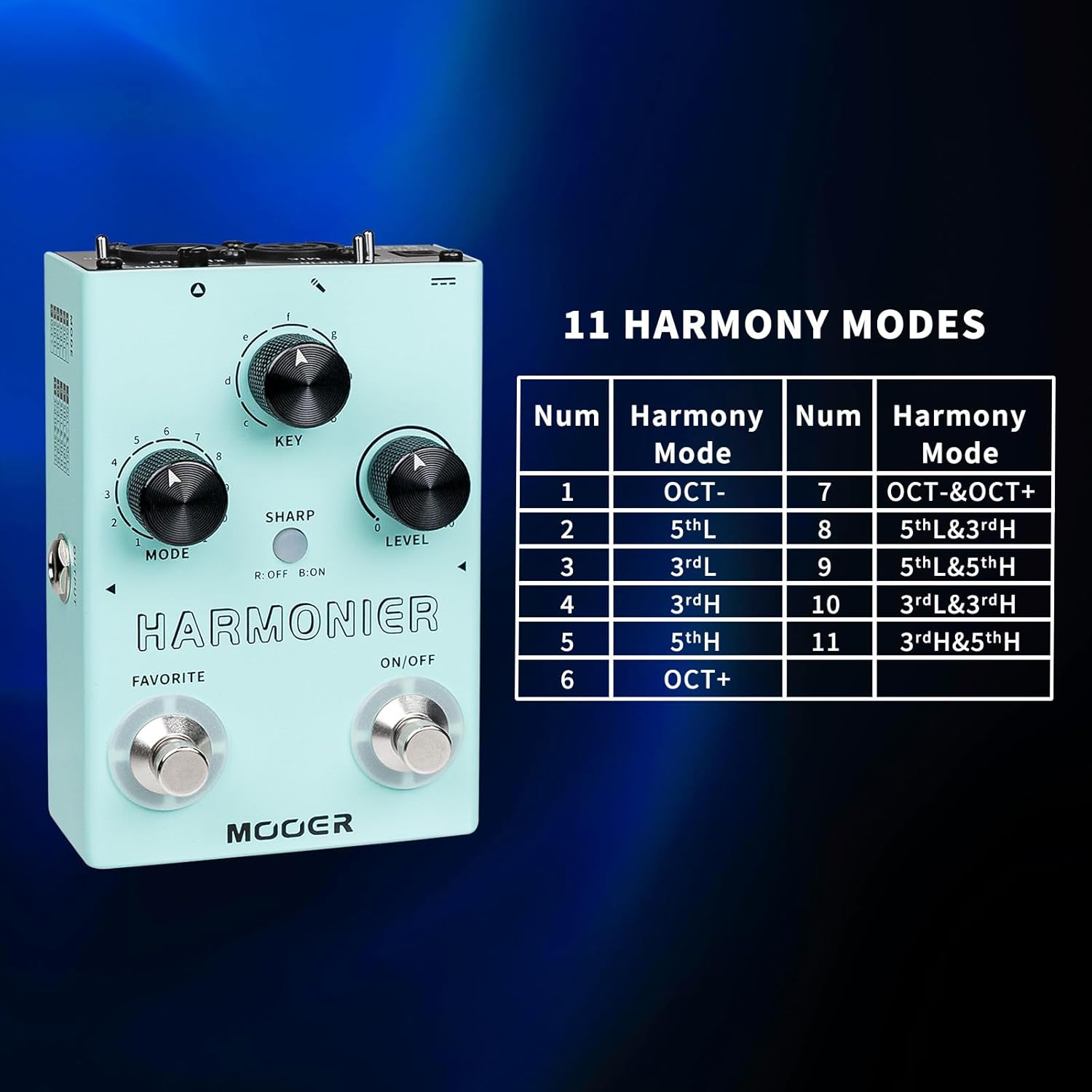 MOOER Harmonier Vocal Effects Processor Guitar Voice Pedal Vocal Stompbox Microphone Amplifier for Live Singing Streaming Recording (MVP2)
