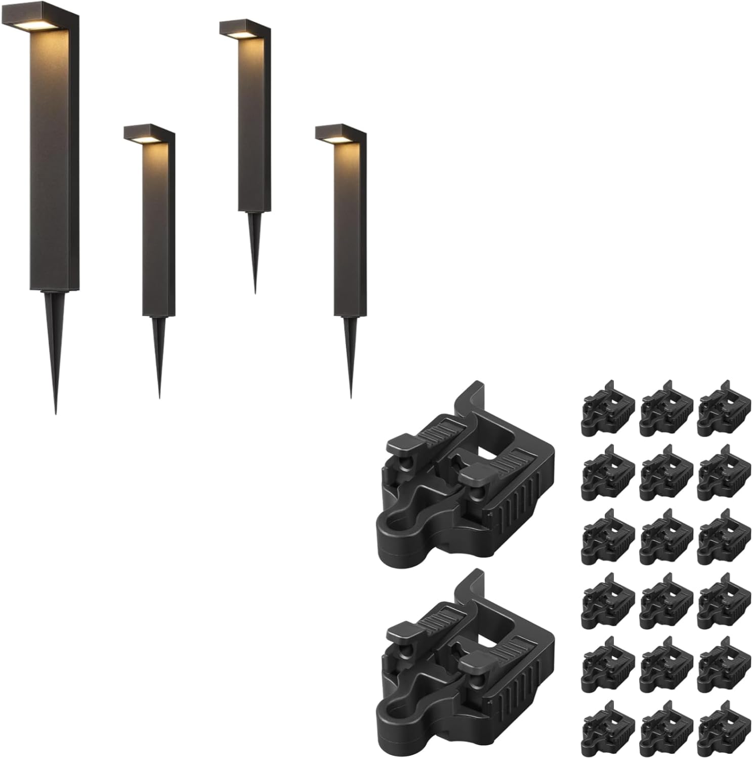 EDISHINE Low Voltage Pathway Lights Wired + 20-Pack Low Voltage Wire Connector