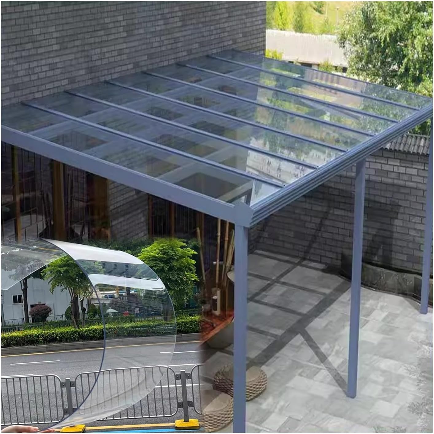 1.2MM Polycarbonate Plastic Sheet, Waterproof Impact Resistant PC Endurance Board, Easy To Cut High Toughness Garden Greenhouse Carport Sunlight Plate, Customizable ( Color : Clear , Size : 0.8x3M/31.