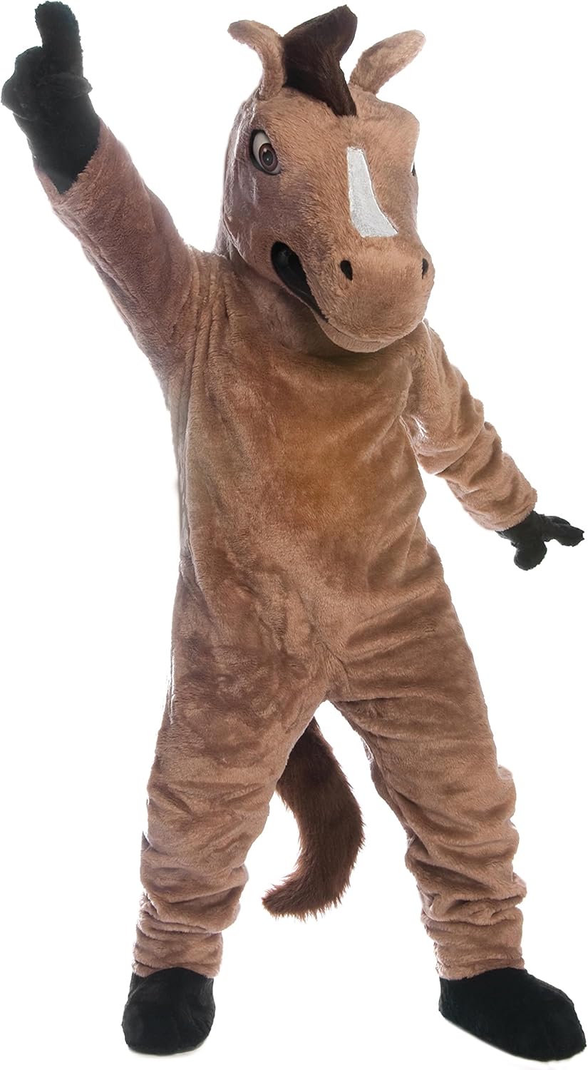 TCDesignerProducts Mustang Mascot Costume, School Spirit Sports Fan Gear, Football Cheerleader Accessories, Homecoming