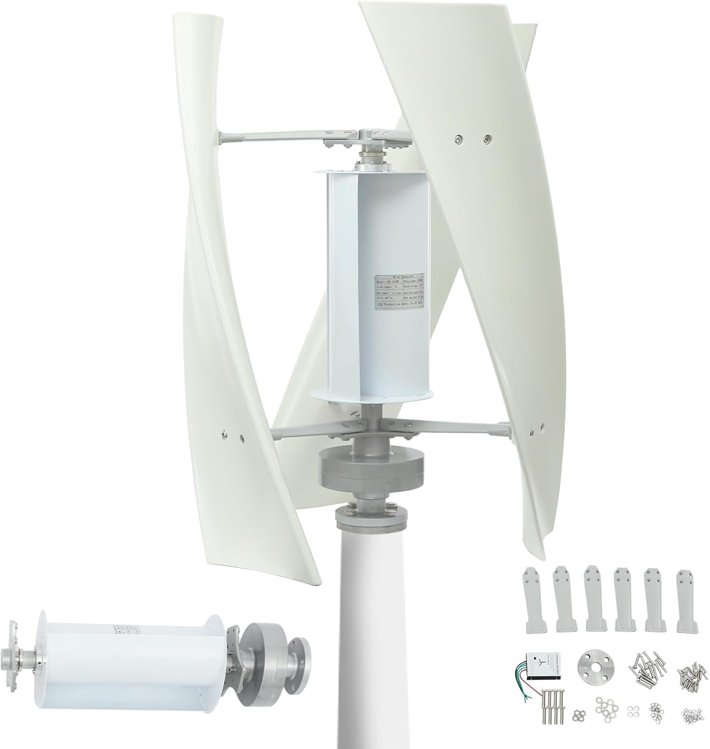 100W Vertical Axis Wind Turbine Generator,110V 12V 24V Magnetic Levitation Wind Turbine with Controller Power Generator Kit for Home Street Lighting (12V)