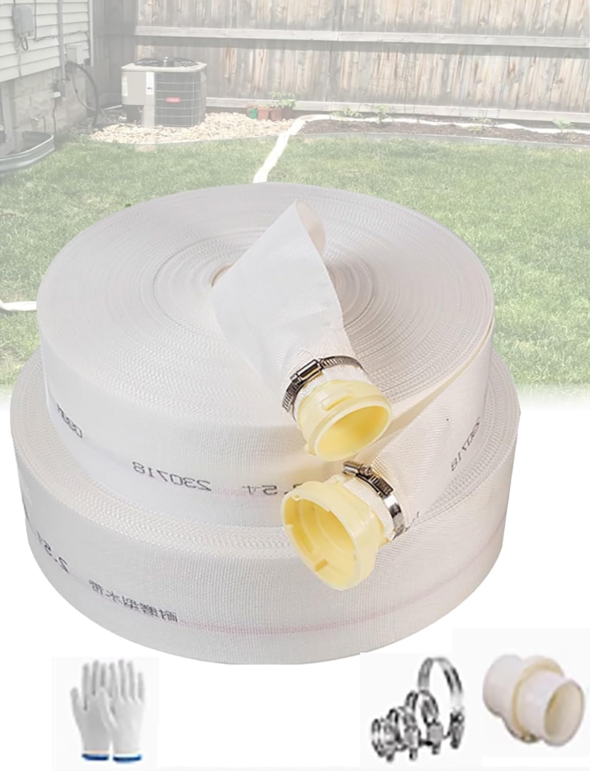 1.2in Pool Backwash Hose Heavy Duty Drain Discharge Double PVC Layflat Hose,Weatherproof for Water Transfer, Sump Pump, Pool Filter, Drain(20meter)