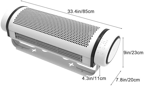 Bladeless Wall Mount Fan, Portable Tower Fan, Air Conditioner, Evaporative Air Cooler, for Kitchen/Bedroom/Bathroom(White,Large)