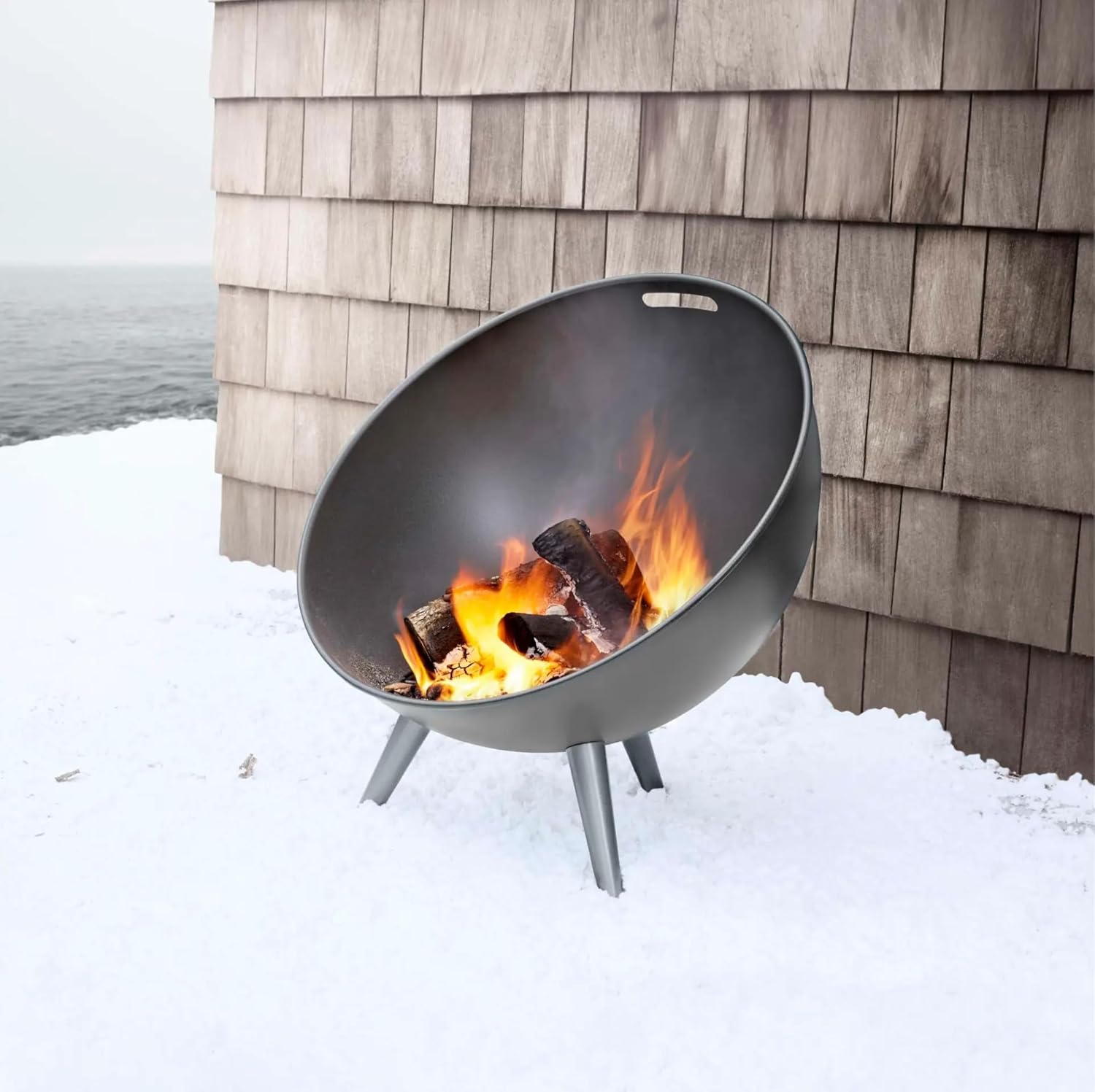 Eva Solo FireGlobe Outdoor Fire Pit | Garden or Patio Fireplace | Wood Burning Firepits | Danish Design & Functionality | Aluminium & Enamelled Steel