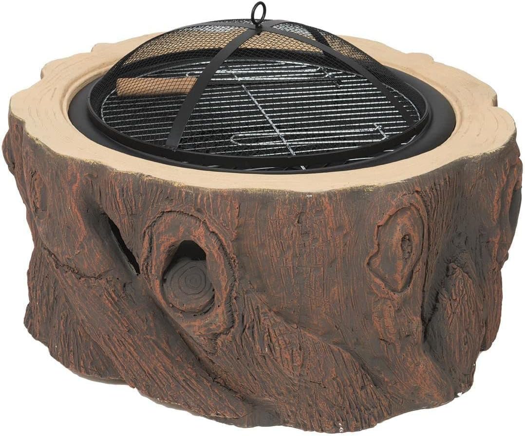 Wood Stump Design Fire Pit