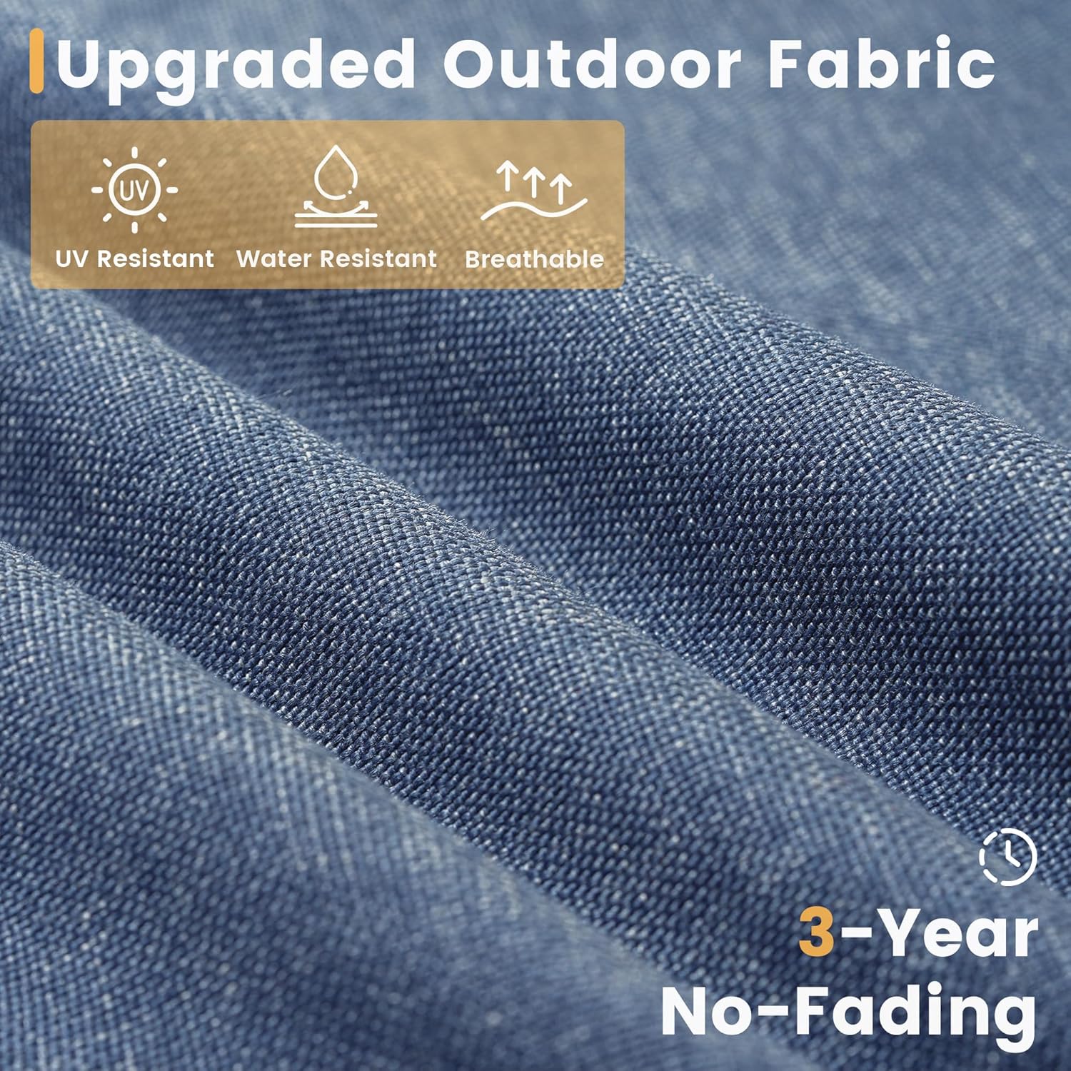 HOOOWOOO Patio Outdoor Furniture with Fire Pit Table,High Back 6 Piece Wicker Patio Conversation Set with Swivel Chairs,7 Person Couch Sofa Seating,Denim Blue