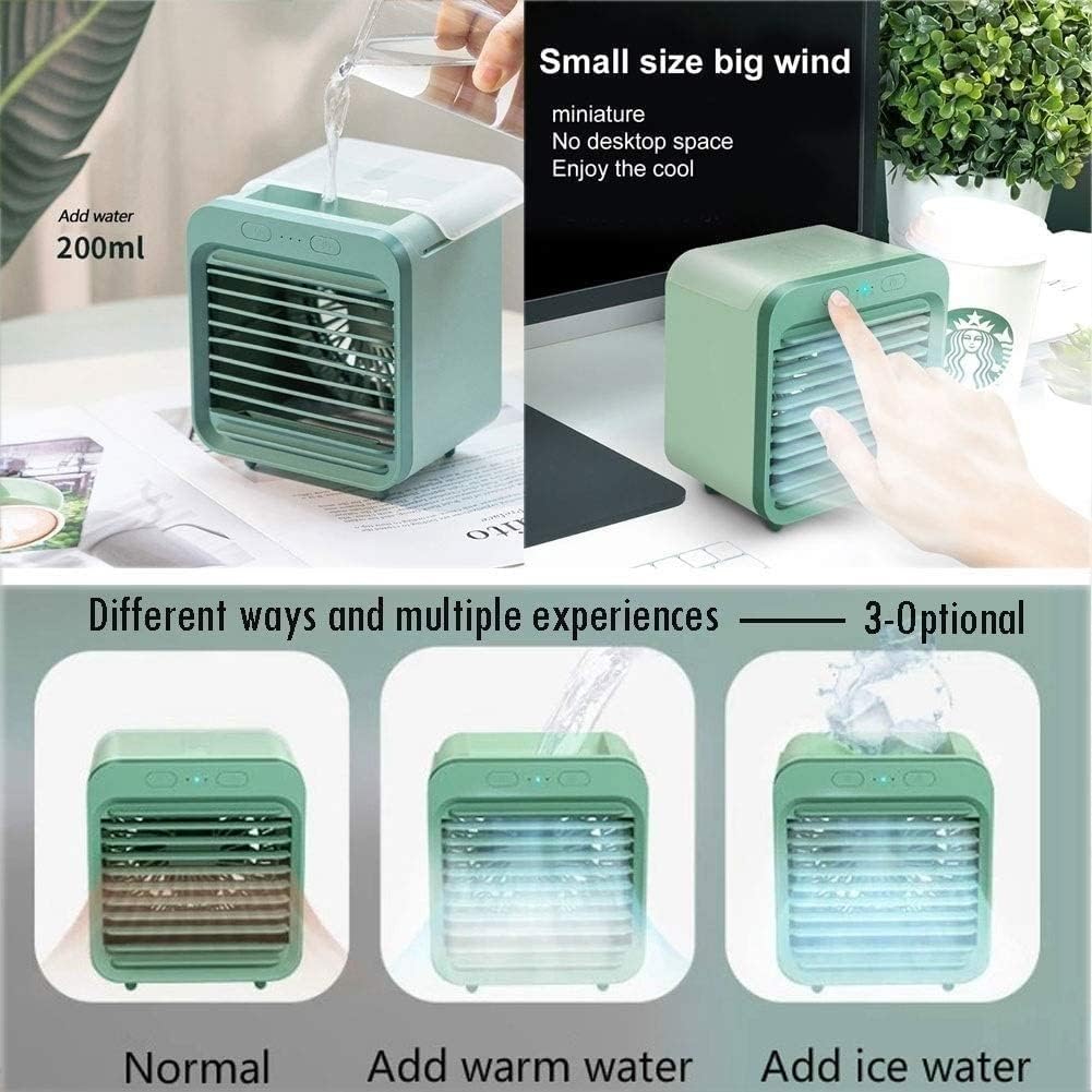 Portable Air Conditioner Fan, Small Desktop Cooling Fan, Personal Mini Air Conditioner, Air Cooler for Home, Office and Room (Green)