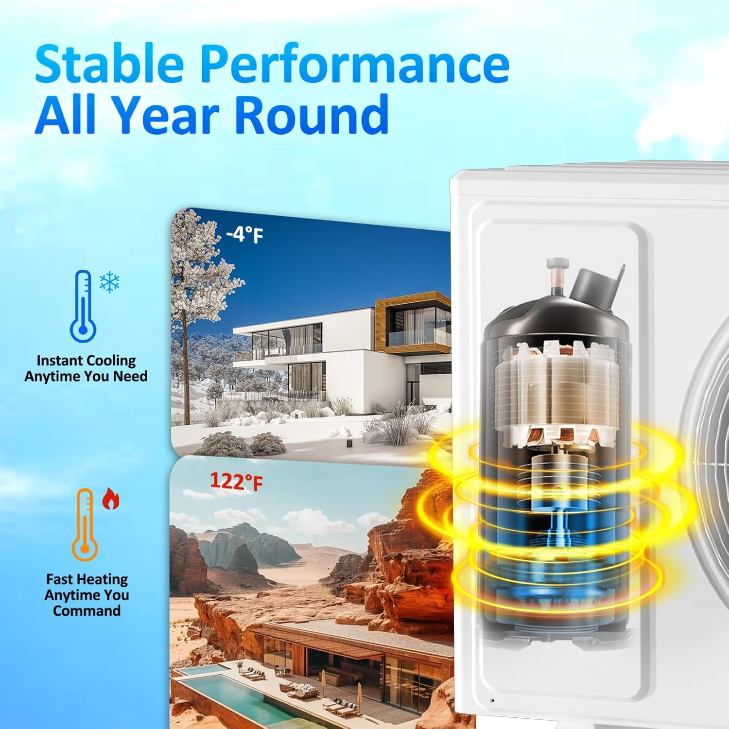 18000 BTU Mini Split AC/Heating System with Inverter, 19 SEER2 115V Energy Efficient Ductless Wall-Mounted Air Conditioner Unit Cools Rooms up to 750 Sq. Ft with Heat Pump & Installation Kits