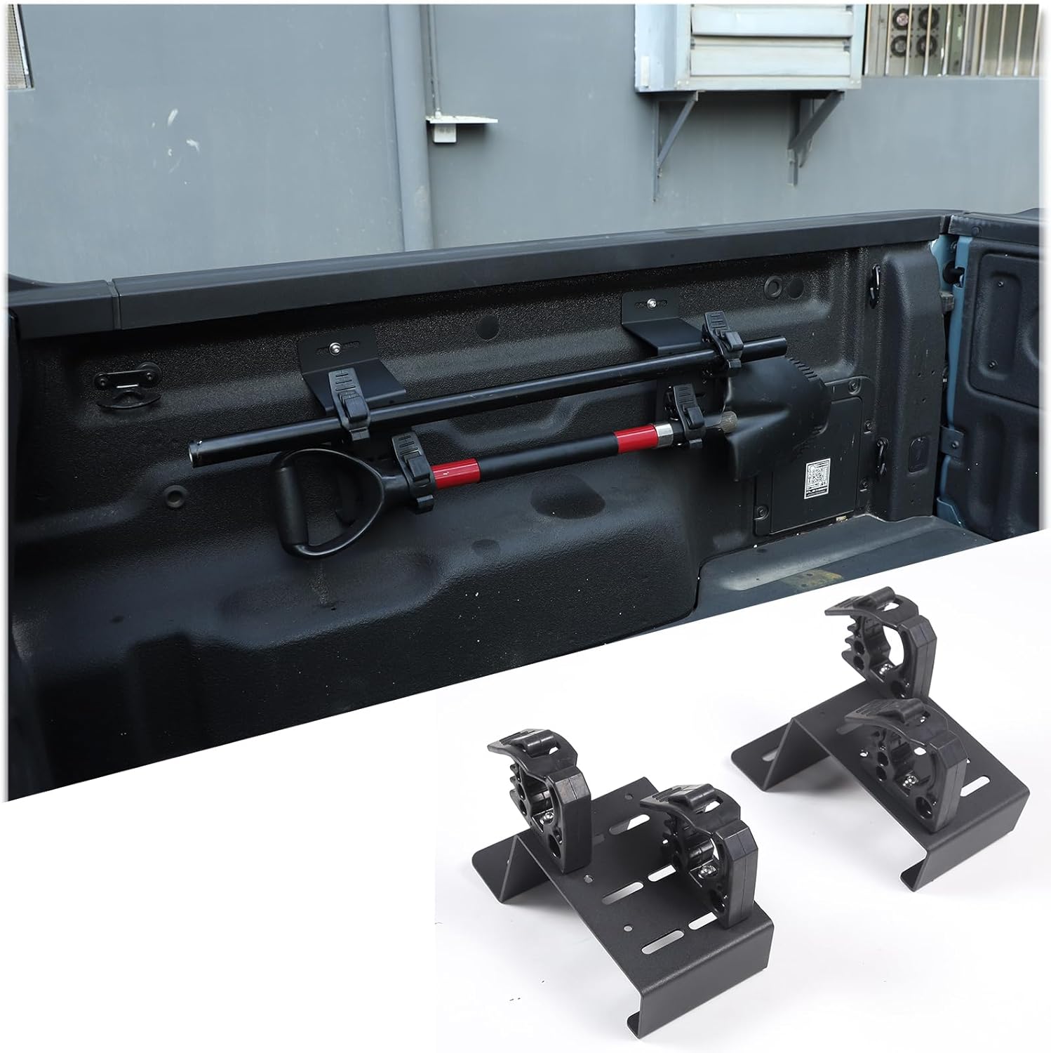 Aunginsy Bed Rail Mount Brackets Compatible with Ford Maverick 2022-2024 2025 Truck Bed Rail Track System Bed Rail Modular Accessory Mount for Shovels, Recovery Boards, Fuel Cans & Other Accessories