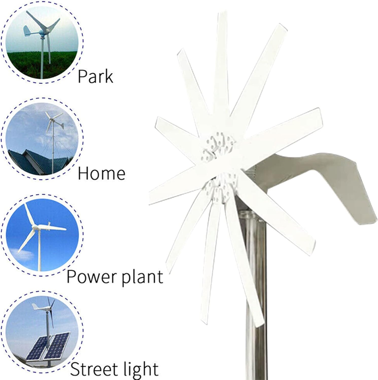 12000W Wind Turbine Generator Kit with 10 Blade Wind Generator Kit with Controller for Windmill Generator Suit for Turbine Generator 12V 24V