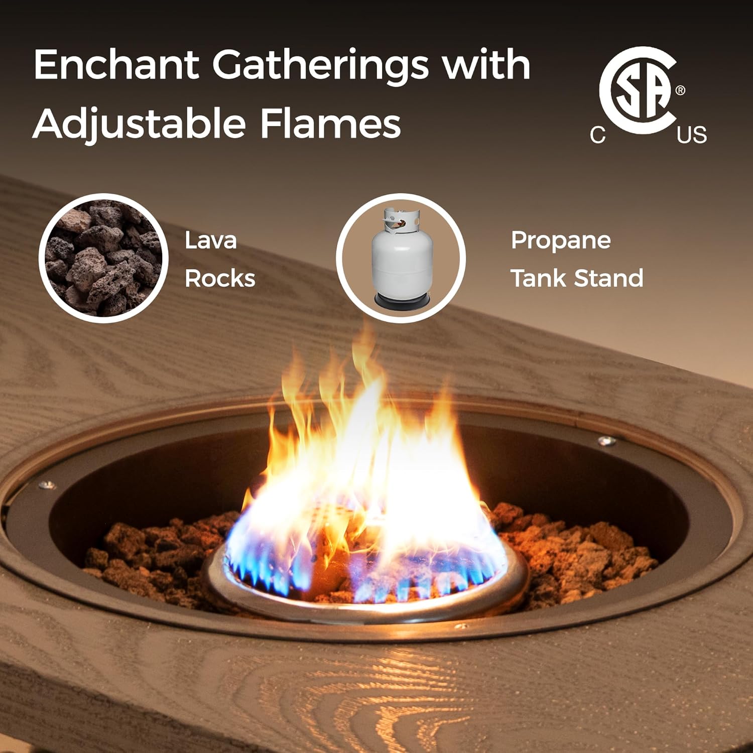 Green4ever Aluminum Propane Fire Pit Table, 47