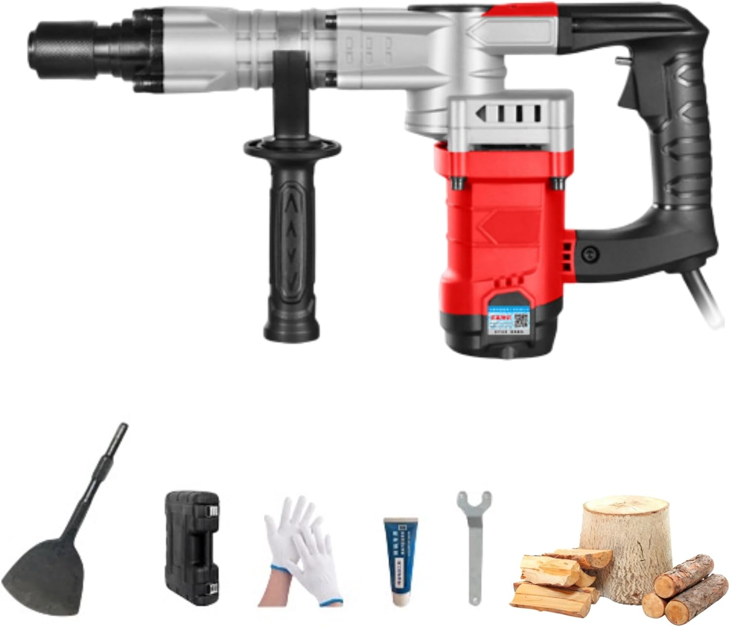 JIAWANSHUN Electric Wood Splitting Machine 3000W, Portable Design Log Splitter for Oak,Willow,Pine, Safe & Easy for Splitting Wood, Removing Tiles, Trimming Concrete Edges 110V