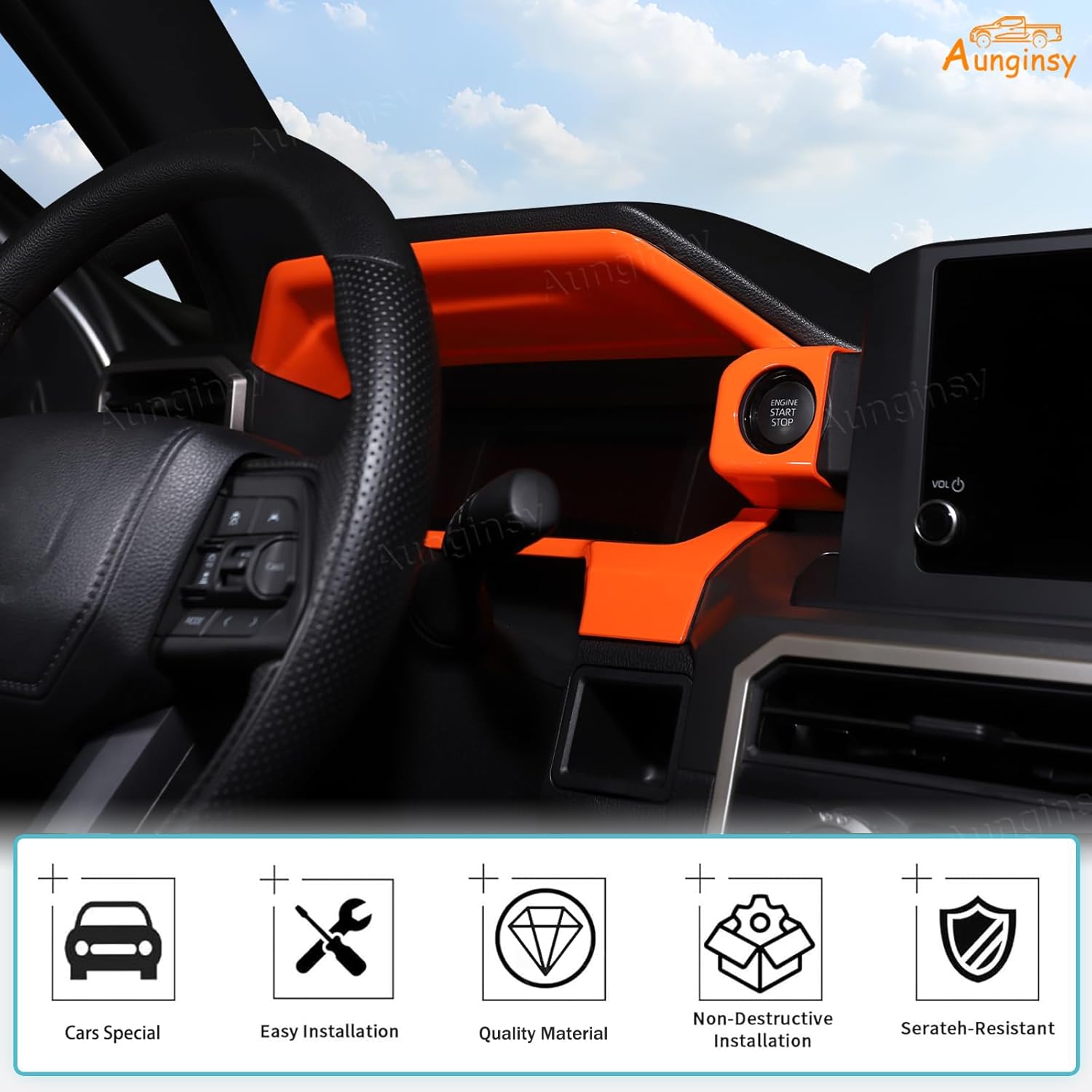 Aunginsy Center Console Dashboard Meter Panel Trim Cover Compatible with Toyota Tacamo 2024 2025 2026, ABS Car Dash Instrument Panel Gauge Cluster Cover Decorative Frame Protector Interior Accessories