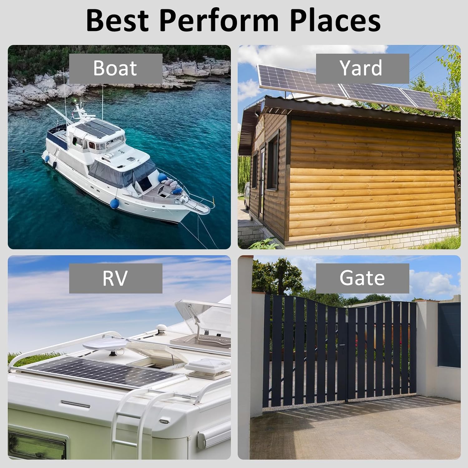 50 Watt Solar Panel Kit 12 Volt Monocrystalline Solar Panel PV Module Power Charger with SAE Connection Cable for RV Marine Rooftop Farm and Other Off-Grid Applications