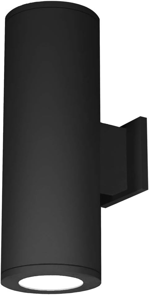 WAC Lighting DS-WD06-F35B-BK 6-Inch Double Side Tube Arch Wall Mount, 3500K, Towards Wall