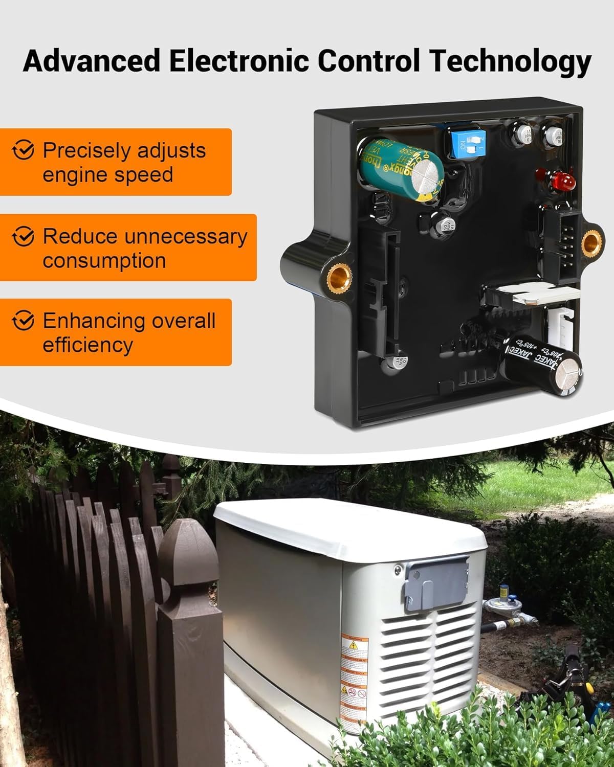 Upgraded 0D4409 Portable Controller PCB with Idle Control Fit for Generac Generator, for Stepper Motor Control - Power System Replacement Part 0D44090SRV